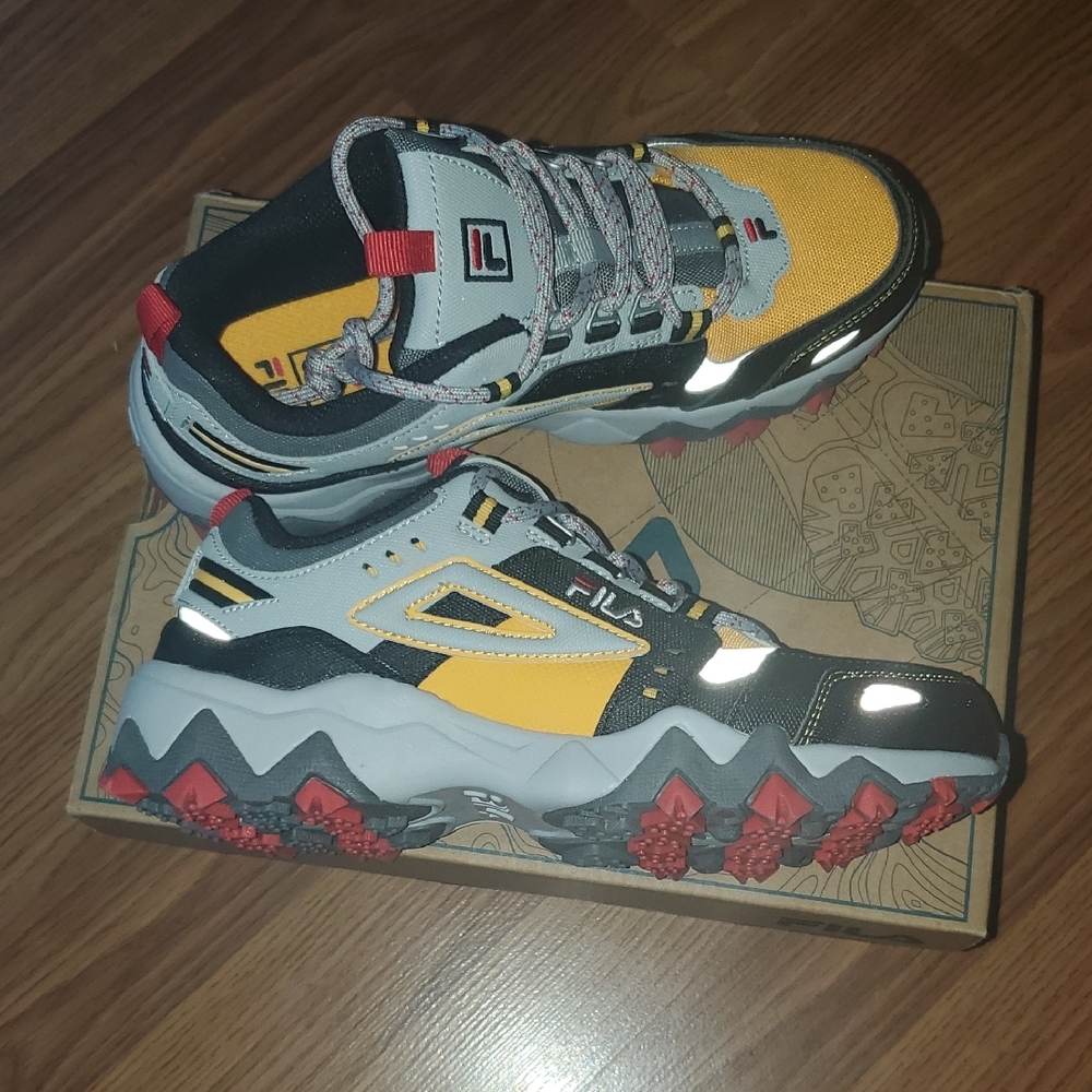 Fila Black and Yellow Athletic Shoes